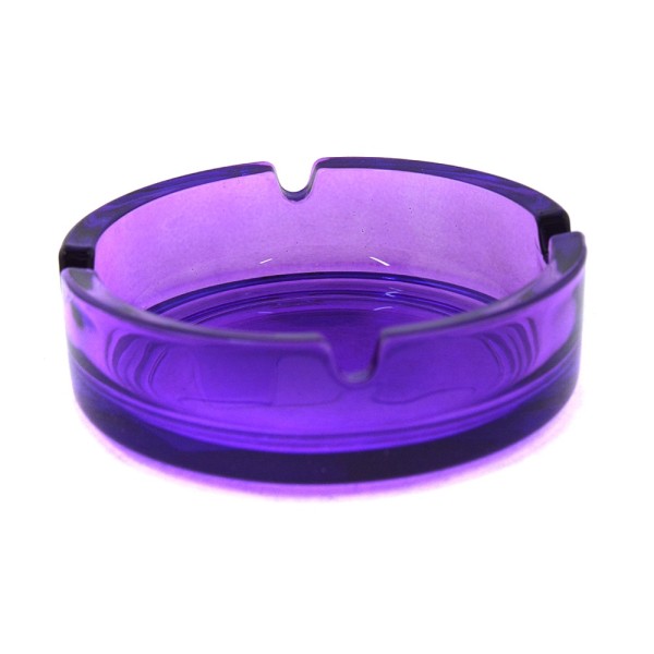 Scrumiera rotunda din sticla, Selena, 10.5 cm, culoare violet